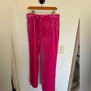 Good American Fuchsia Velvet Trousers